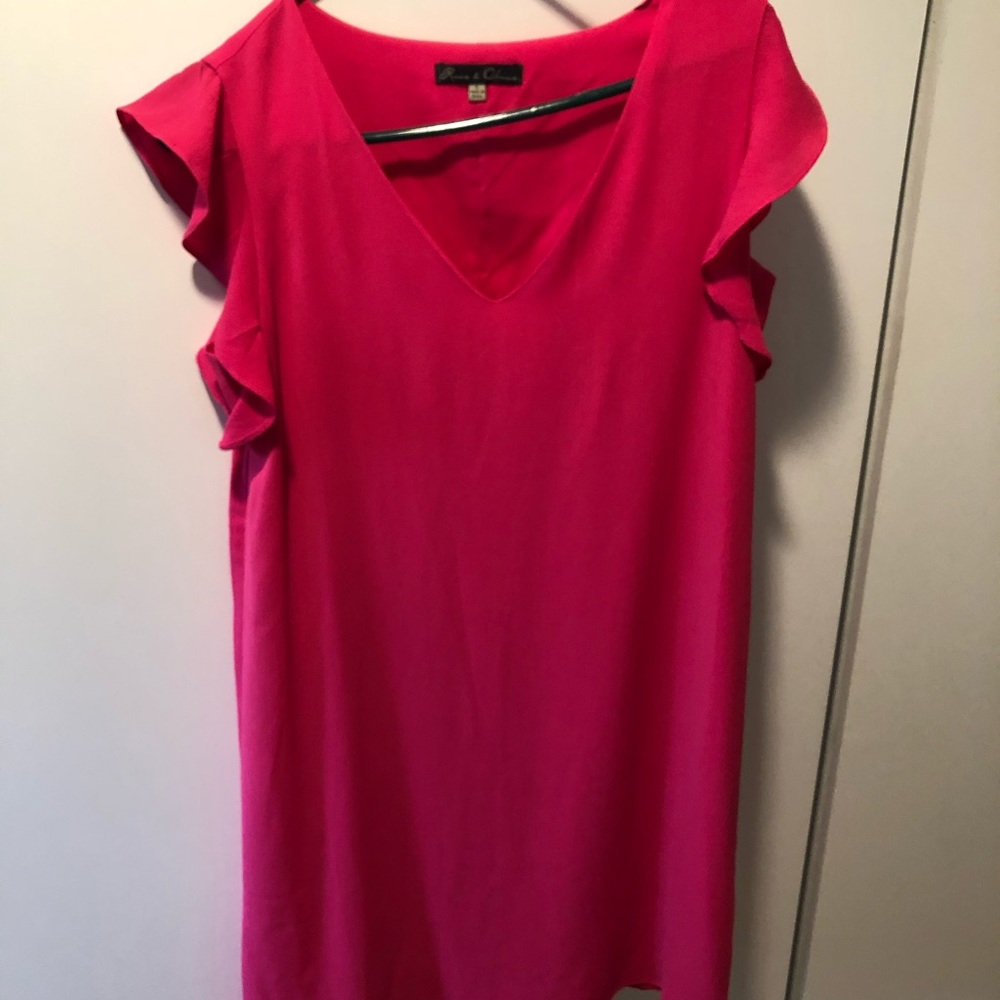 Rose and olive hot pink shift dress
